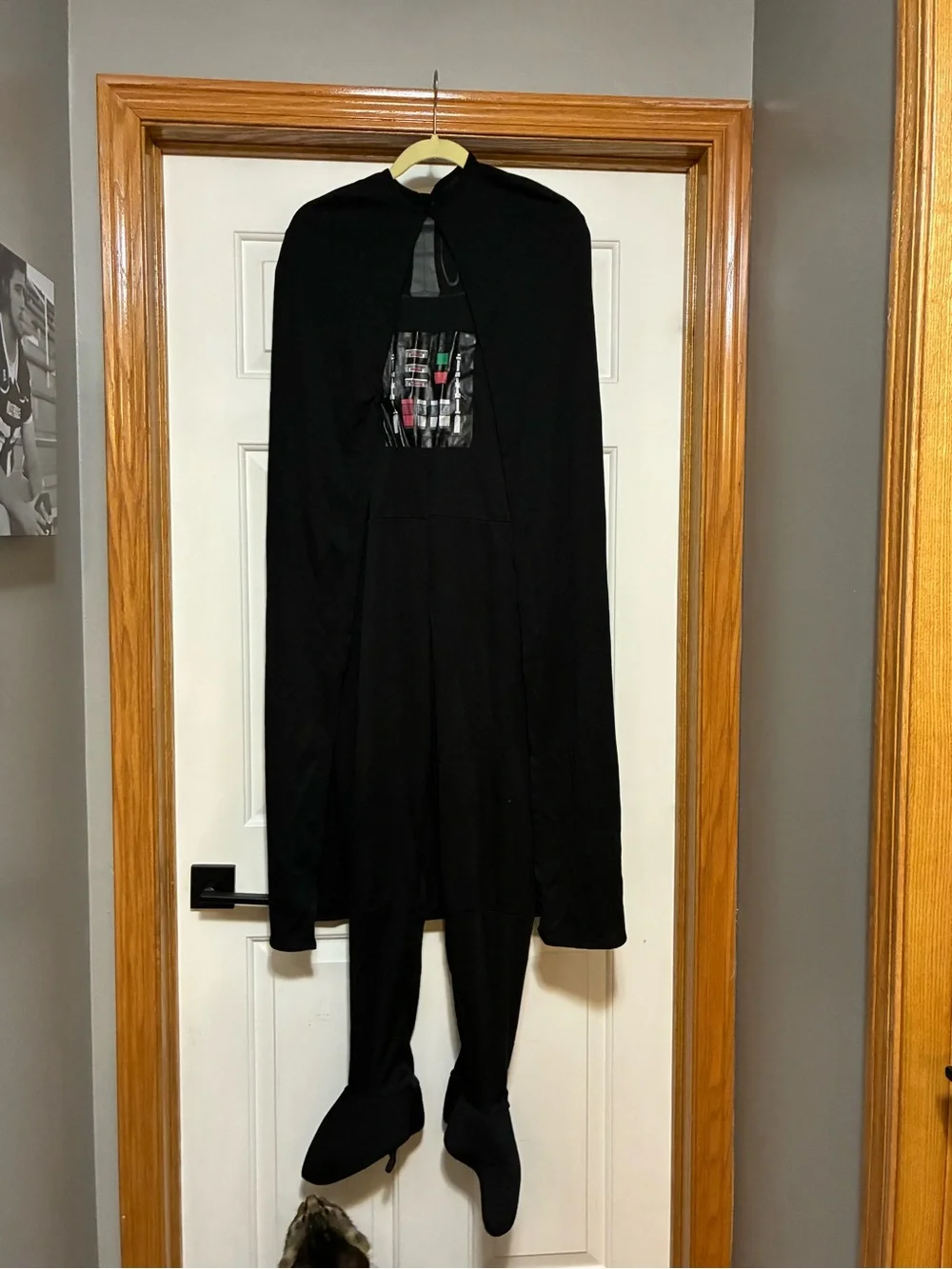 Star Wars Black Darth Vader Jumpsuit Costume WITH TALKING DARTH VADER HELMET - Picture 2 of 8